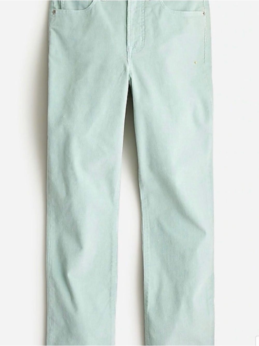 J. Crew Pastel Mint Straight-Leg Corduroy Pants